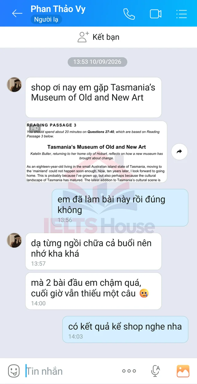 Ảnh feedback 6 trong bộ sưu tập IELTS House