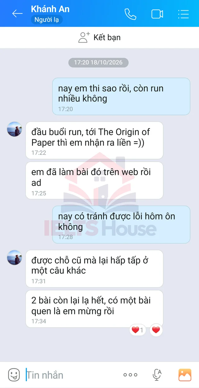 Ảnh feedback 8 trong bộ sưu tập IELTS House