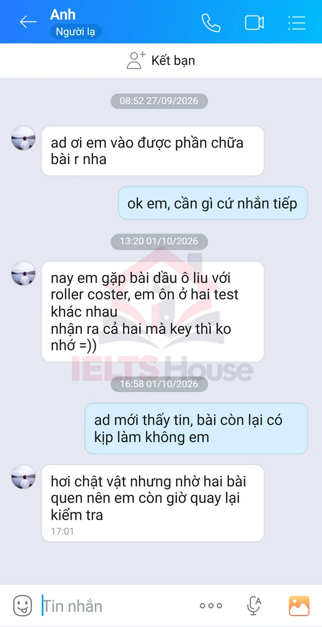 Ảnh feedback 13 trong bộ sưu tập IELTS House