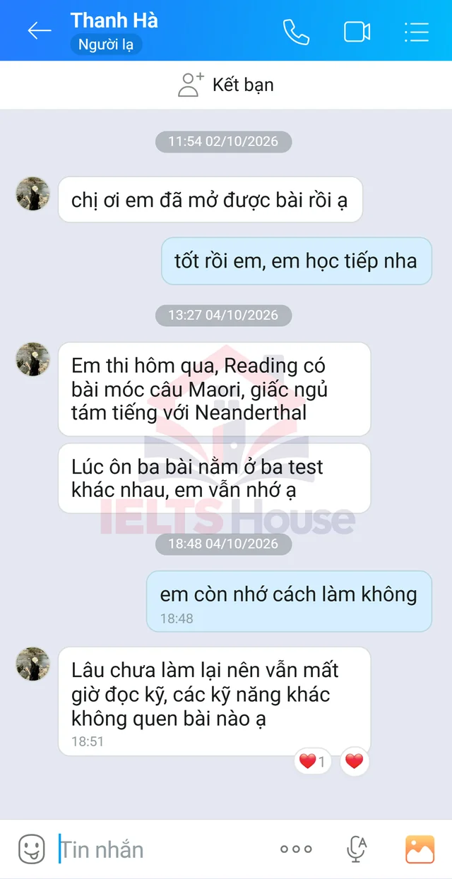 Ảnh feedback 22 trong bộ sưu tập IELTS House
