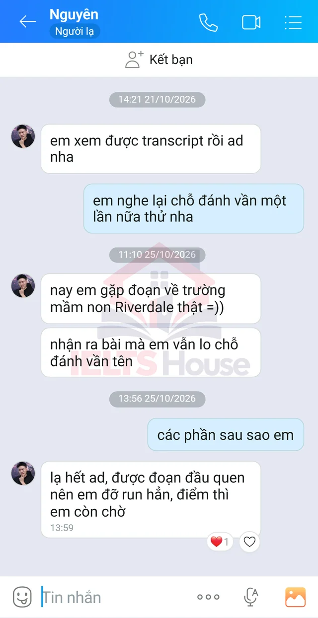Ảnh feedback 29 trong bộ sưu tập IELTS House