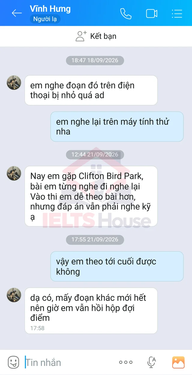 Ảnh feedback 39 trong bộ sưu tập IELTS House