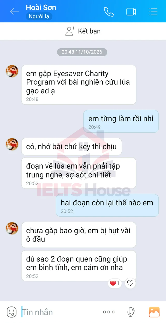 Ảnh feedback 43 trong bộ sưu tập IELTS House
