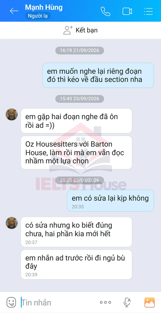 Ảnh feedback 45 trong bộ sưu tập IELTS House