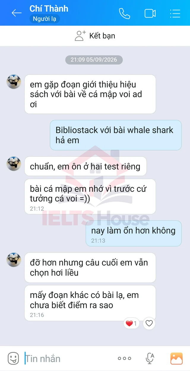 Ảnh feedback 47 trong bộ sưu tập IELTS House