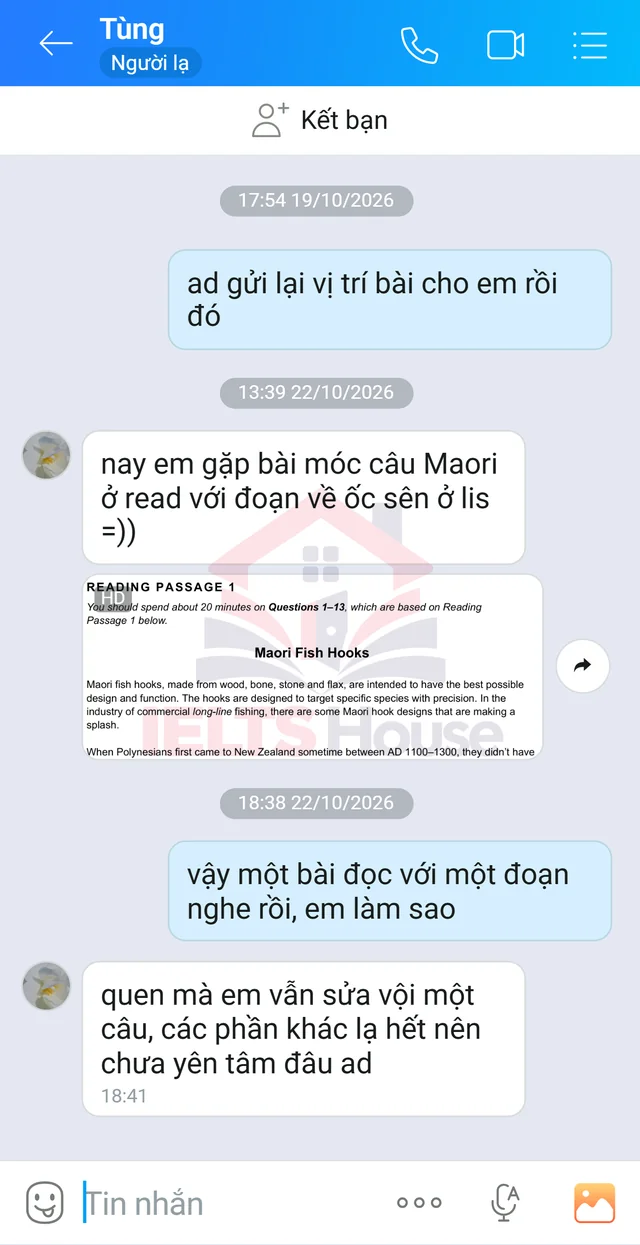 Ảnh feedback 76 trong bộ sưu tập IELTS House