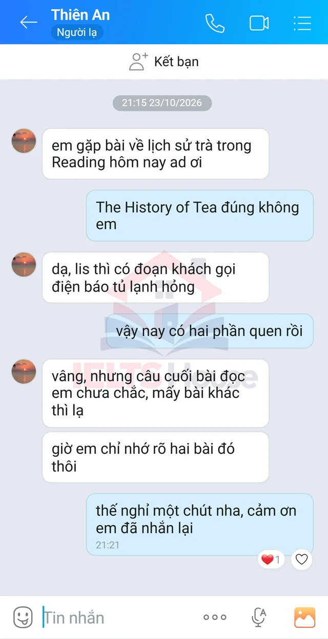 Ảnh feedback 79 trong bộ sưu tập IELTS House