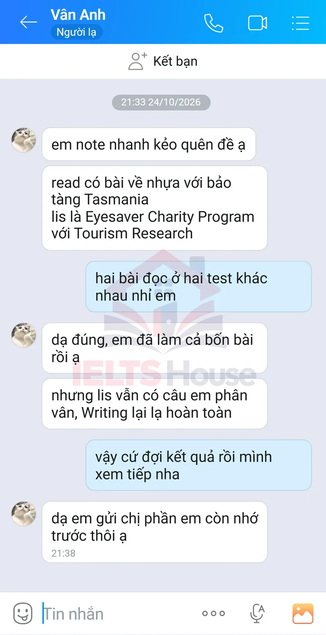 Ảnh feedback 82 trong bộ sưu tập IELTS House