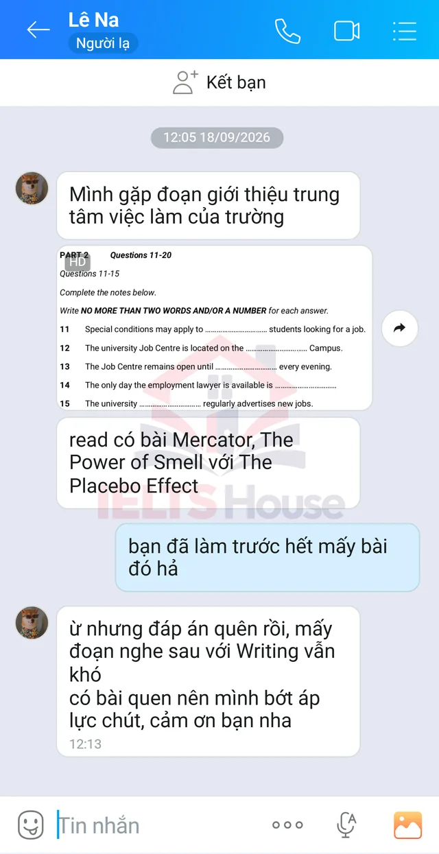 Ảnh feedback 86 trong bộ sưu tập IELTS House