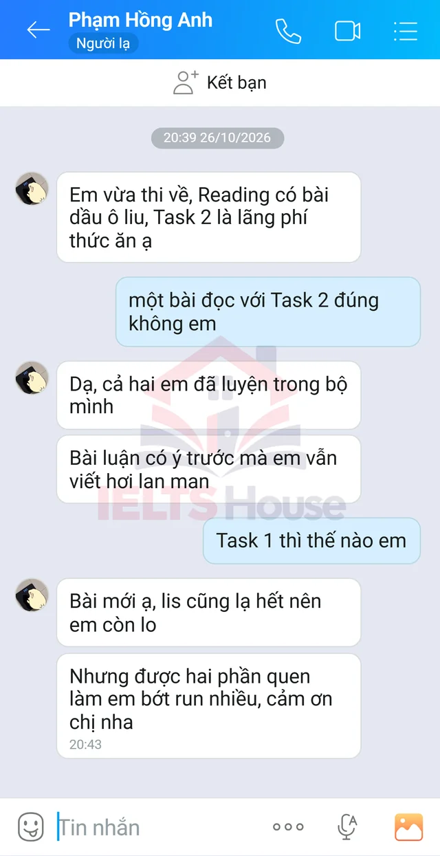 Ảnh feedback 88 trong bộ sưu tập IELTS House