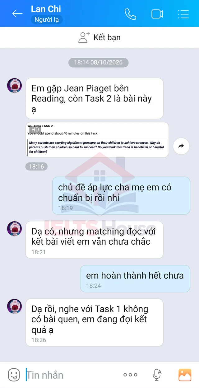Ảnh feedback 90 trong bộ sưu tập IELTS House