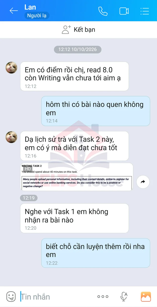 Ảnh feedback 96 trong bộ sưu tập IELTS House