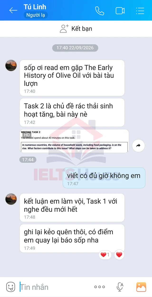 Ảnh feedback 98 trong bộ sưu tập IELTS House