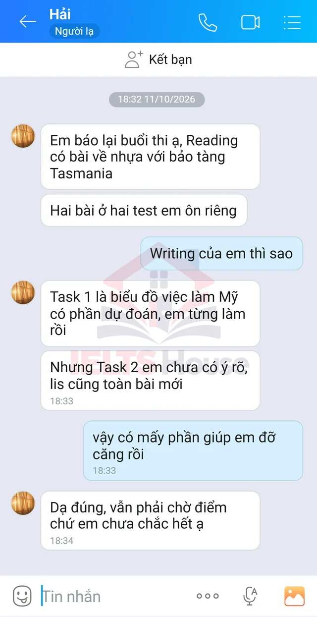 Ảnh feedback 99 trong bộ sưu tập IELTS House
