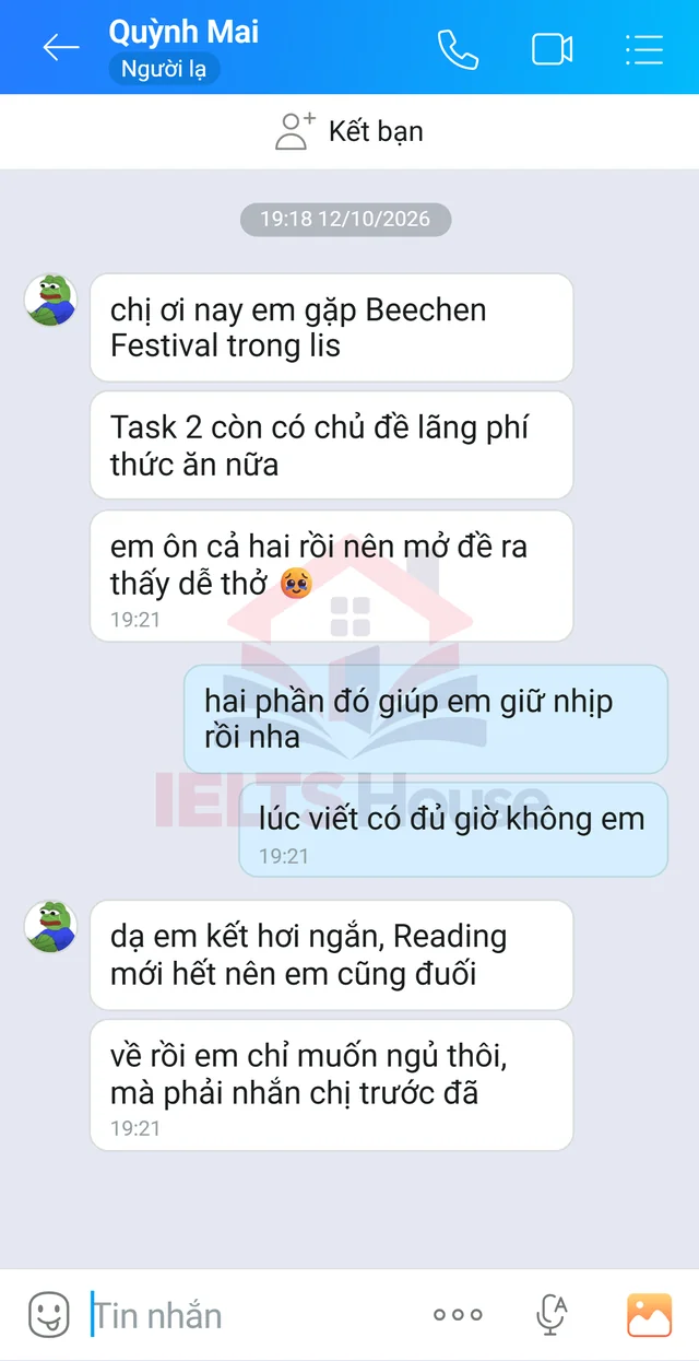 Ảnh feedback 102 trong bộ sưu tập IELTS House