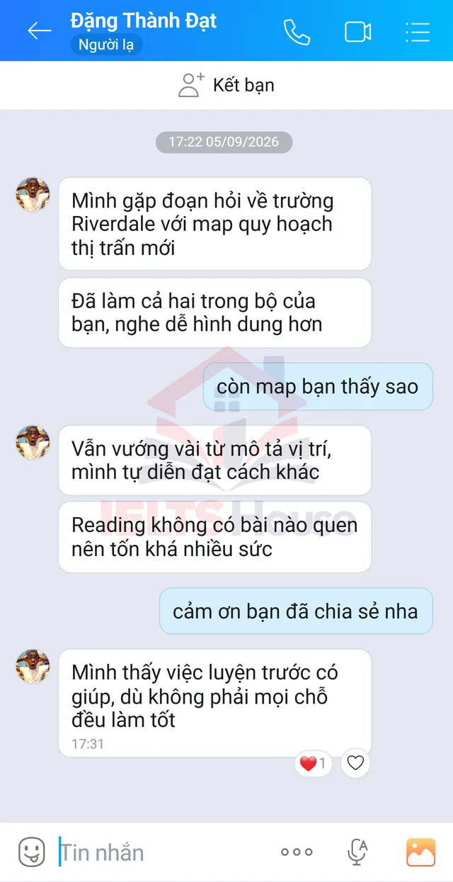 Ảnh feedback 103 trong bộ sưu tập IELTS House