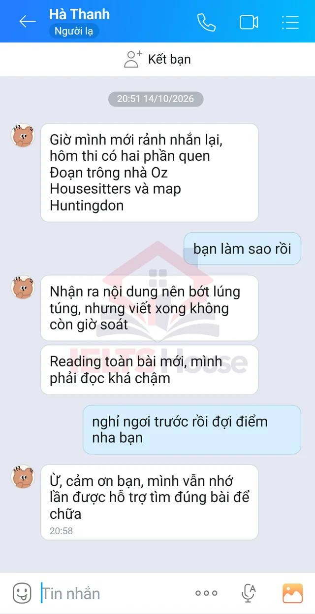 Ảnh feedback 108 trong bộ sưu tập IELTS House