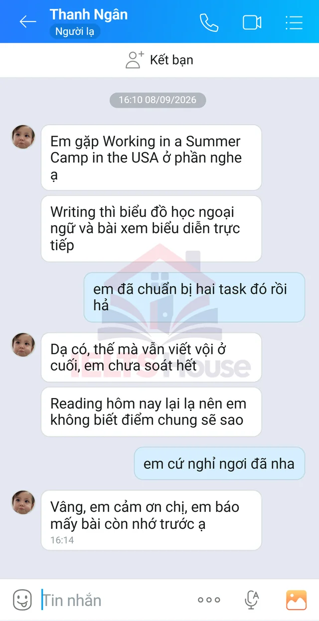 Ảnh feedback 112 trong bộ sưu tập IELTS House