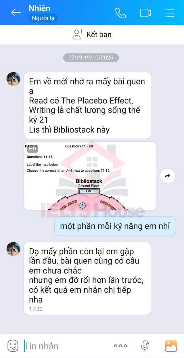 Ảnh feedback 123 trong bộ sưu tập IELTS House